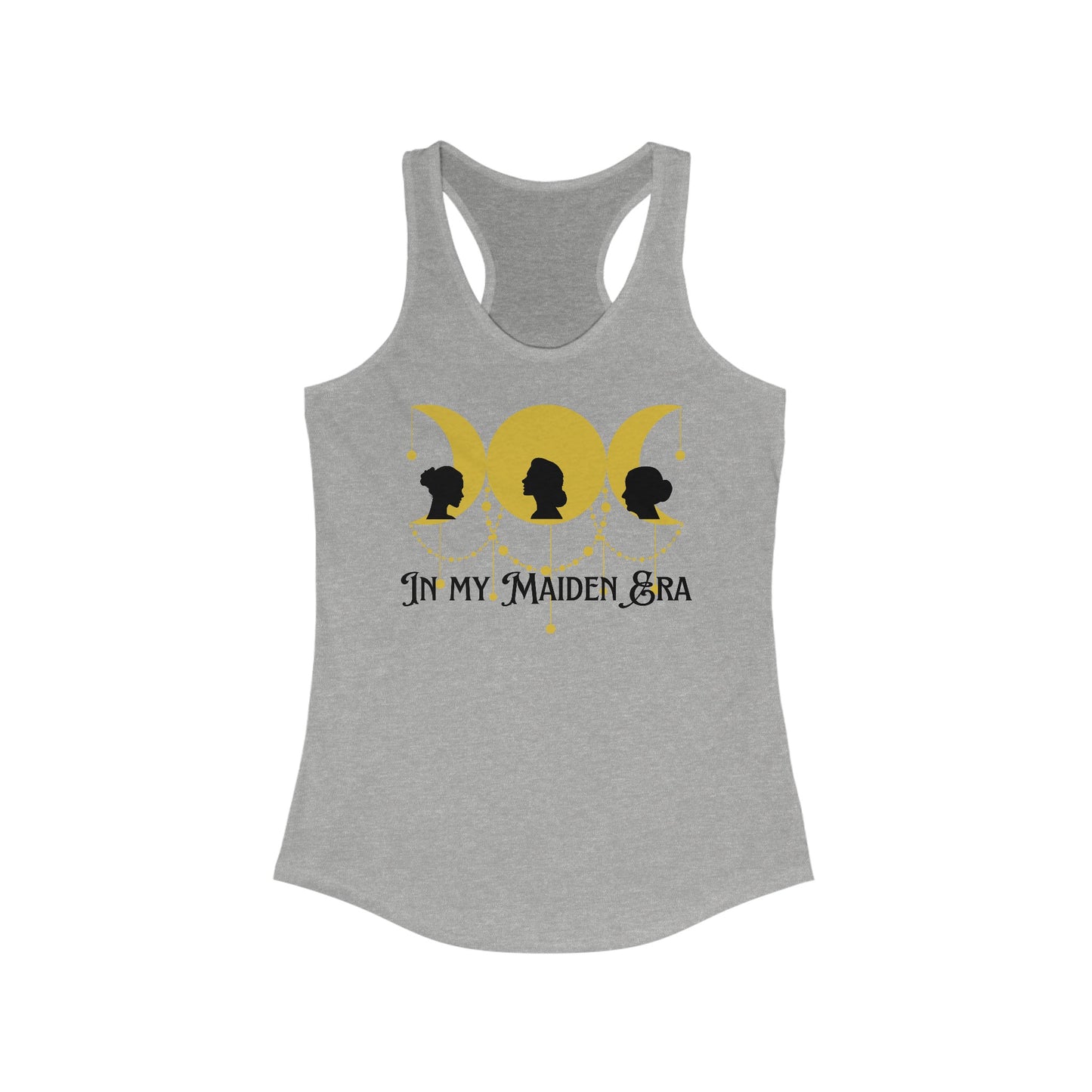 In my Maiden Era: Racerback Tank, Triple Moon Goddess, Maiden Mother Crone, Celestial Chain, Feminine Empowerment, Lunar Phase Shirt, Moon Magic Top