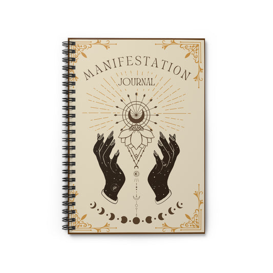 Manifestation Journal - 118 Page Spiral Notebook with Ruled Line Paper | 6x8 Durable Printed Cover