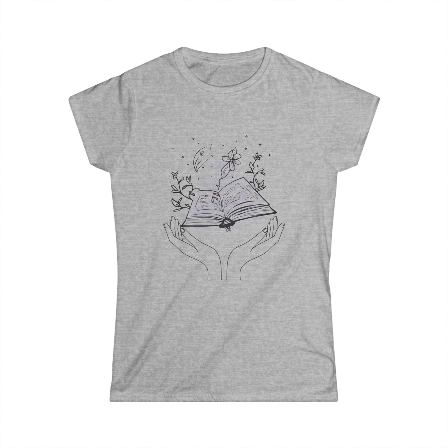 Witchy Softstyle Tee, Enchanting Spellbook Design, Magical Grimoire Shirt, Mystical Pastel Cotton Top, Celestial Botanical Witchy Apparel,