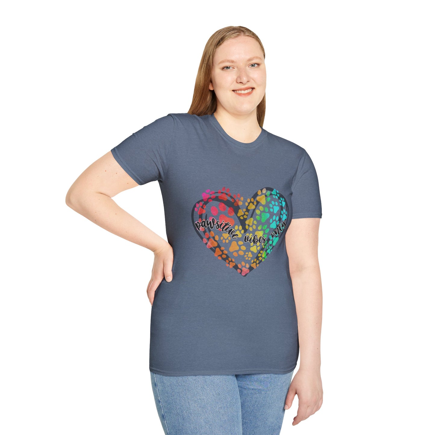 Pawsitive Vibes Only Unisex Soft-Style T-Shirt