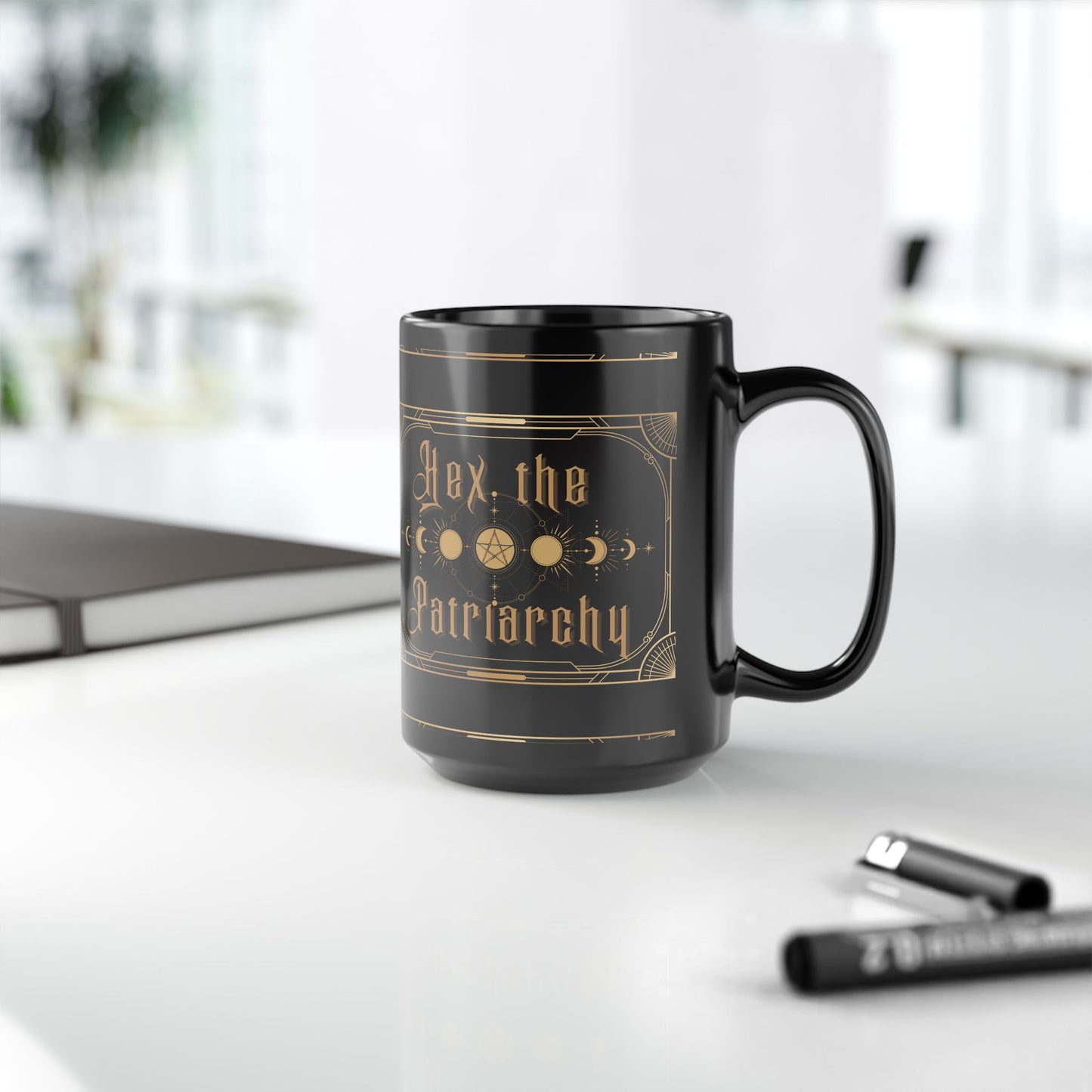 Hex the Patriarchy Black Ceramic Mug (11oz, 15oz)