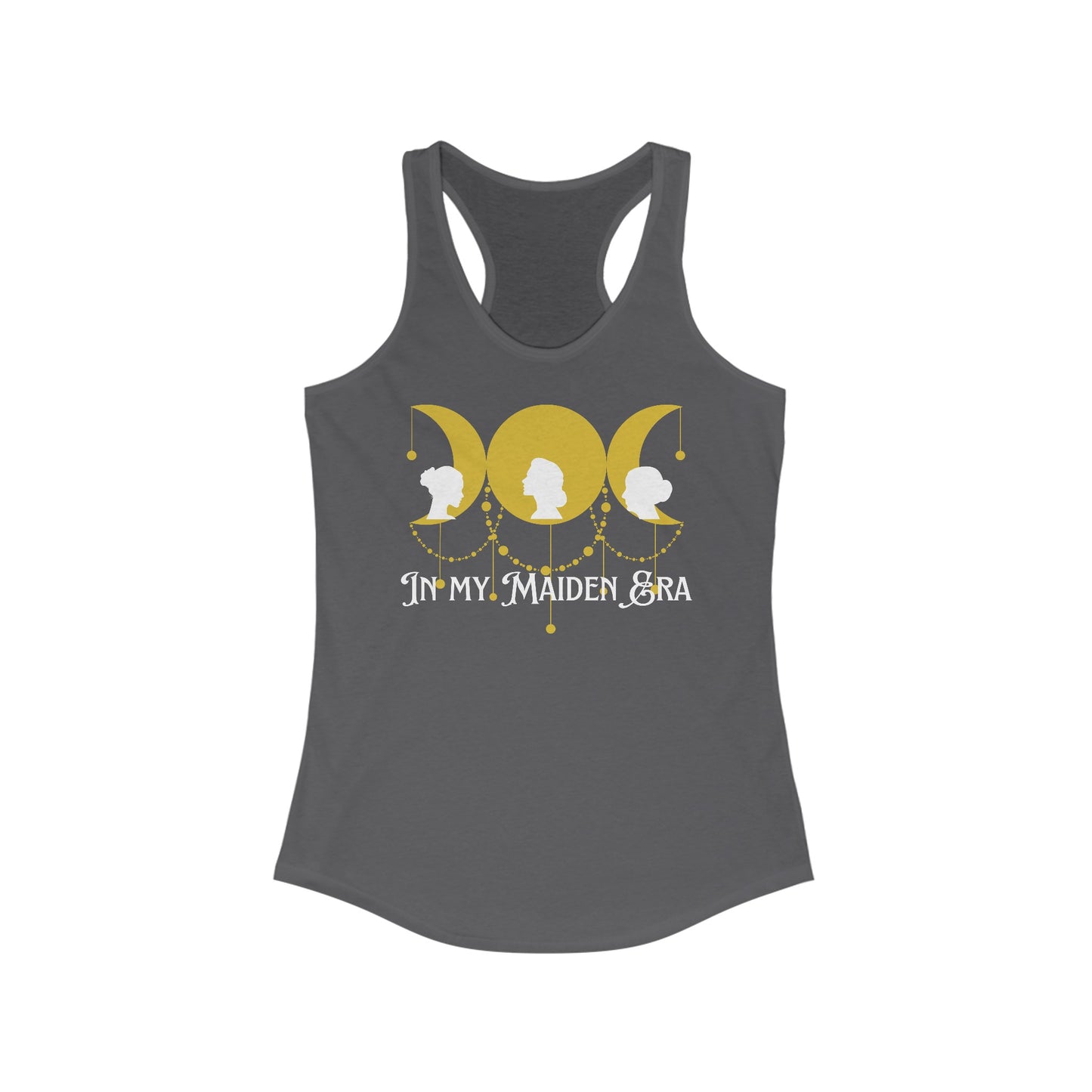 In my Maiden Era: Racerback Tank, Triple Moon Goddess, Maiden Mother Crone, Celestial Chain, Feminine Empowerment, Lunar Phase Shirt, Moon Magic Top