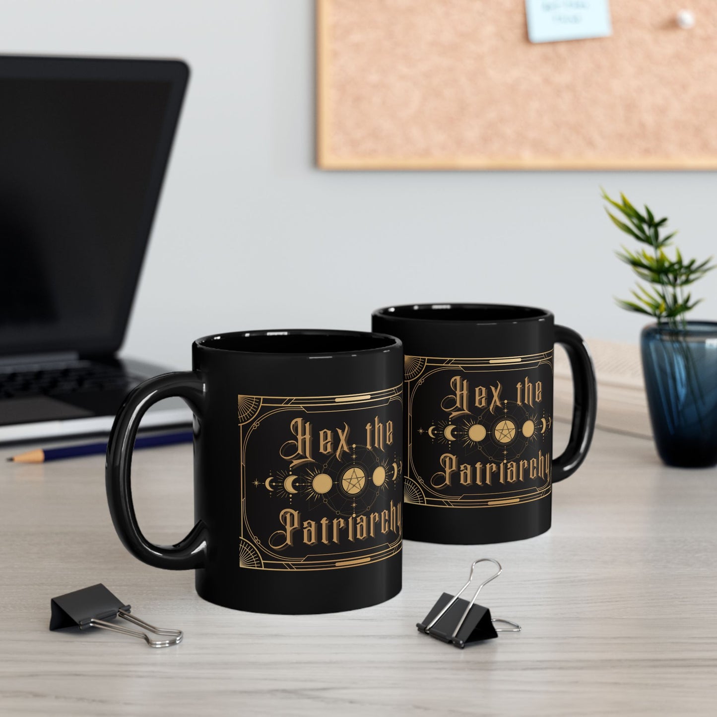 Hex the Patriarchy Black Ceramic Mug (11oz, 15oz)