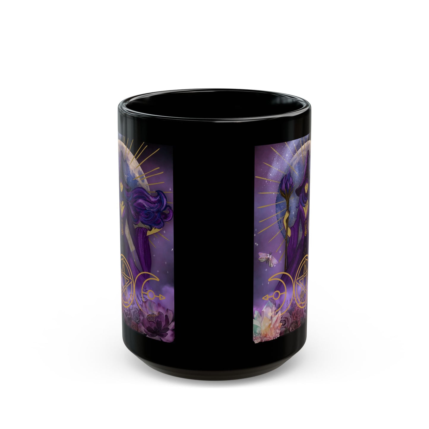 Mystical Witch Black Ceramic Mug (11oz, 15oz)