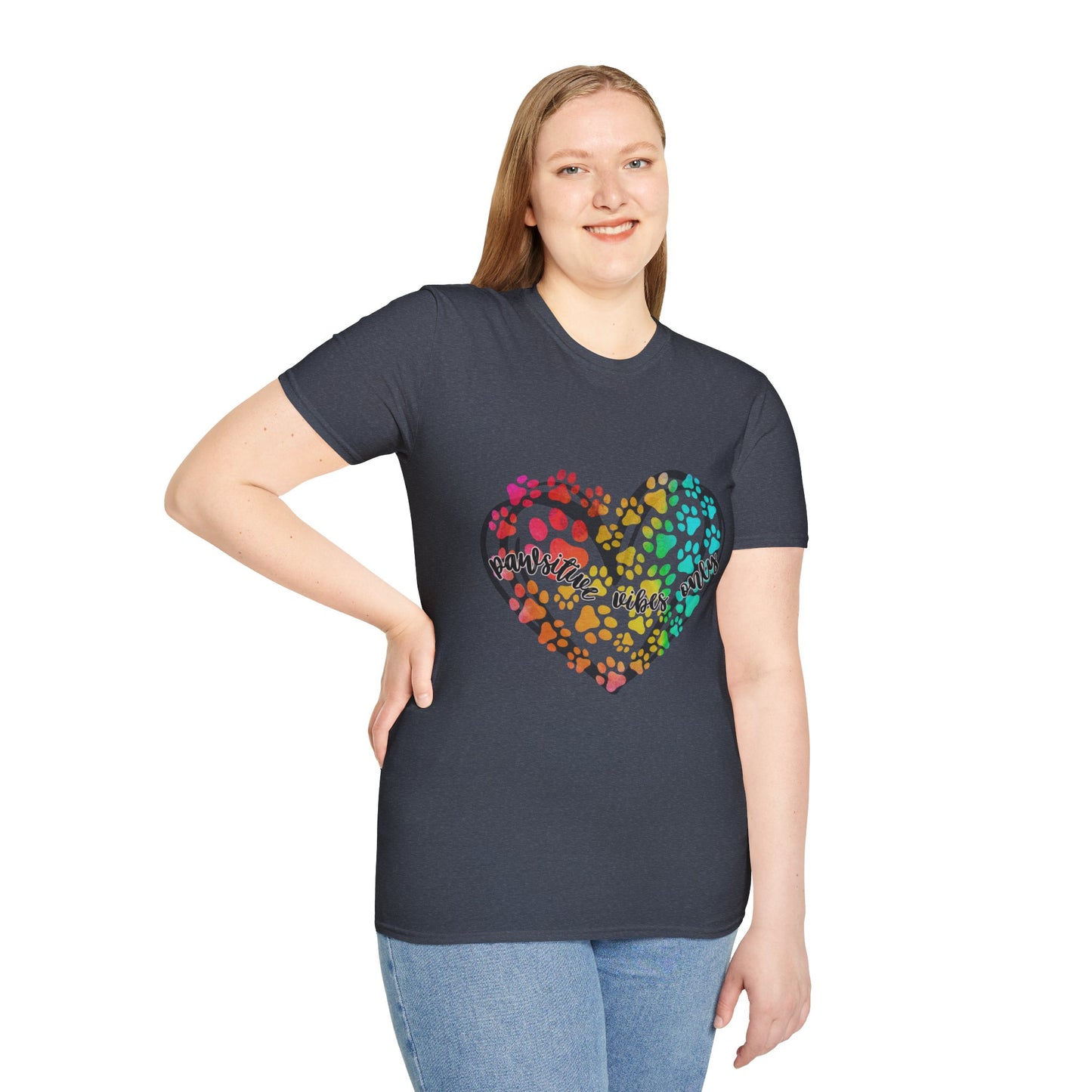 Pawsitive Vibes Only Unisex Soft-Style T-Shirt