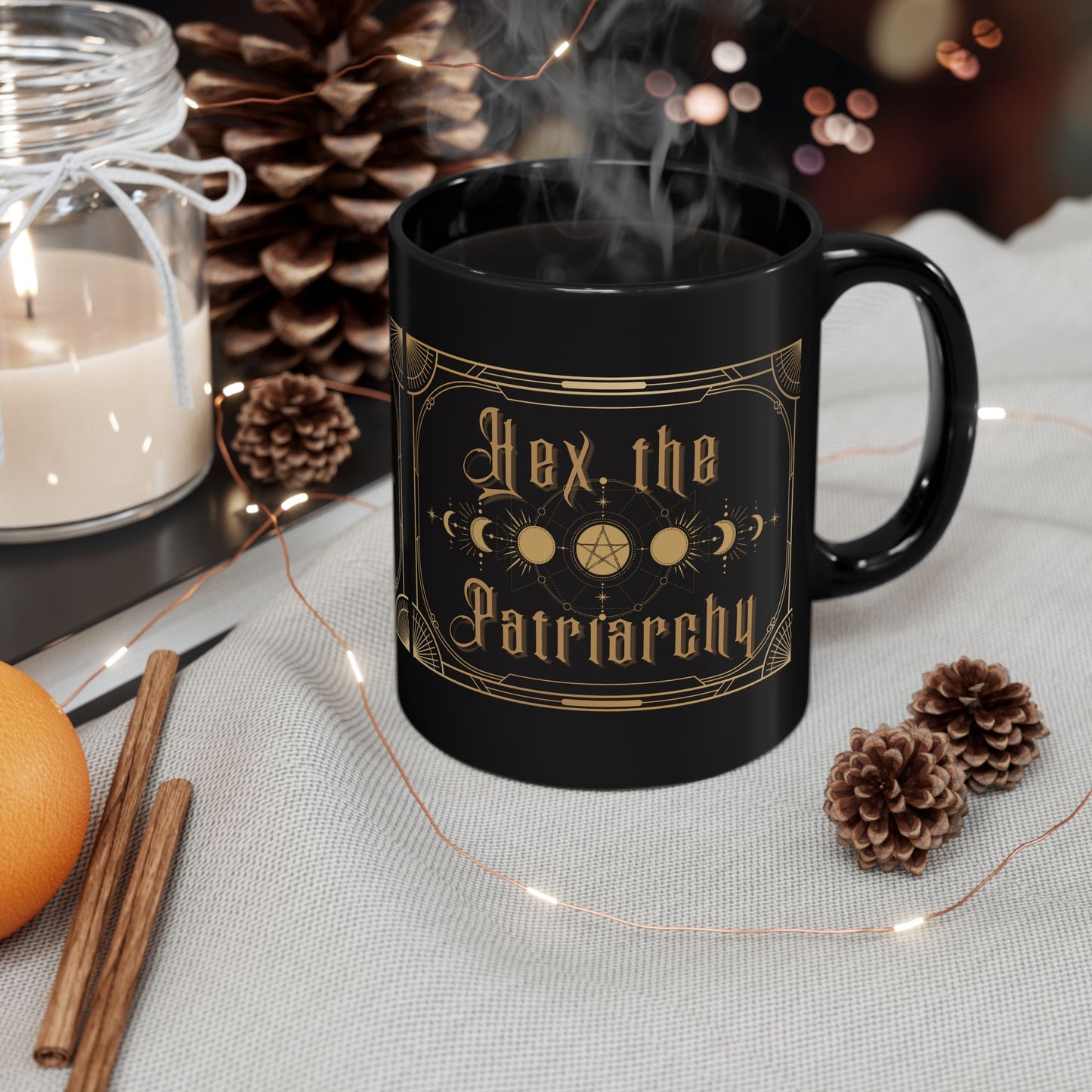 Hex the Patriarchy Black Ceramic Mug (11oz, 15oz)