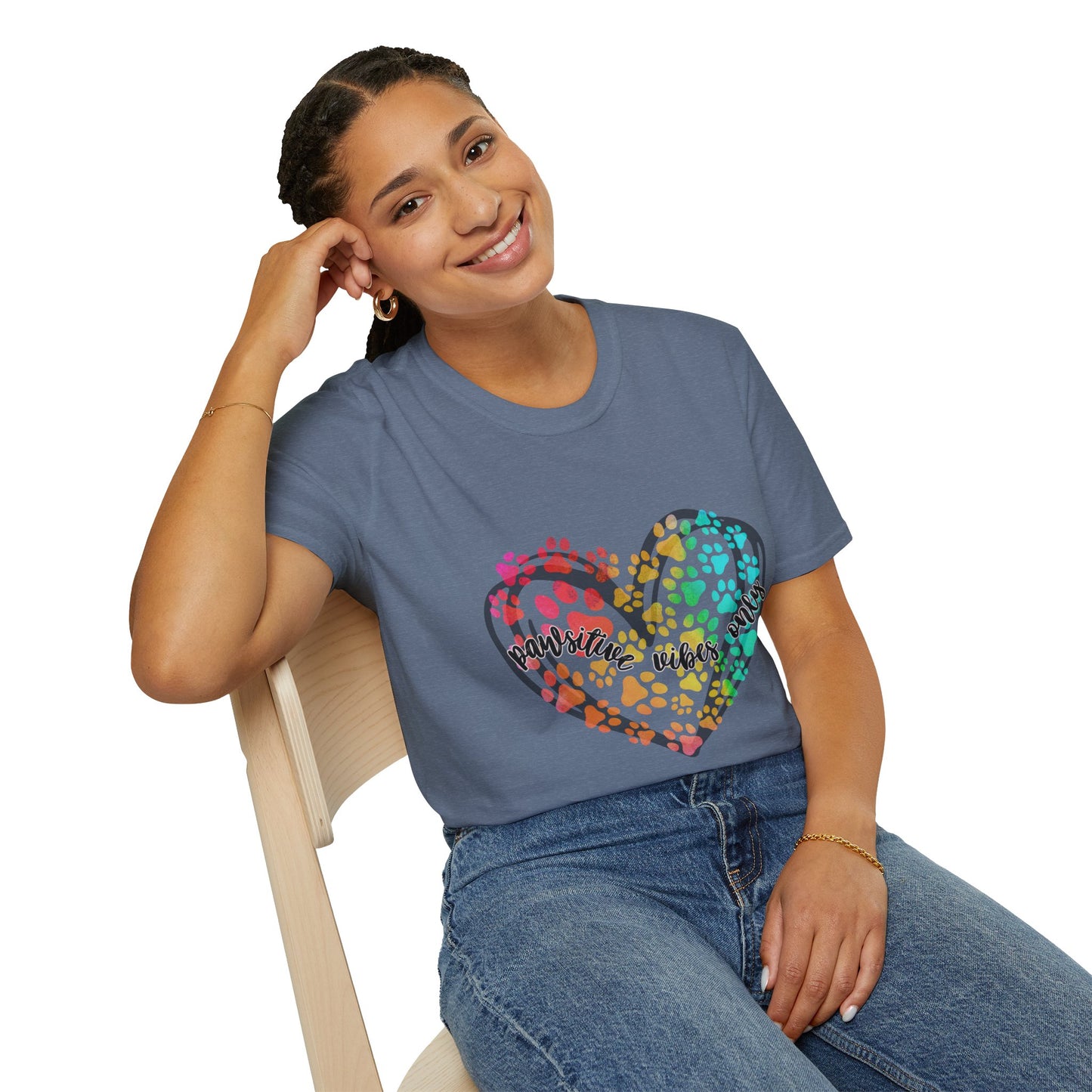 Pawsitive Vibes Only Unisex Soft-Style T-Shirt