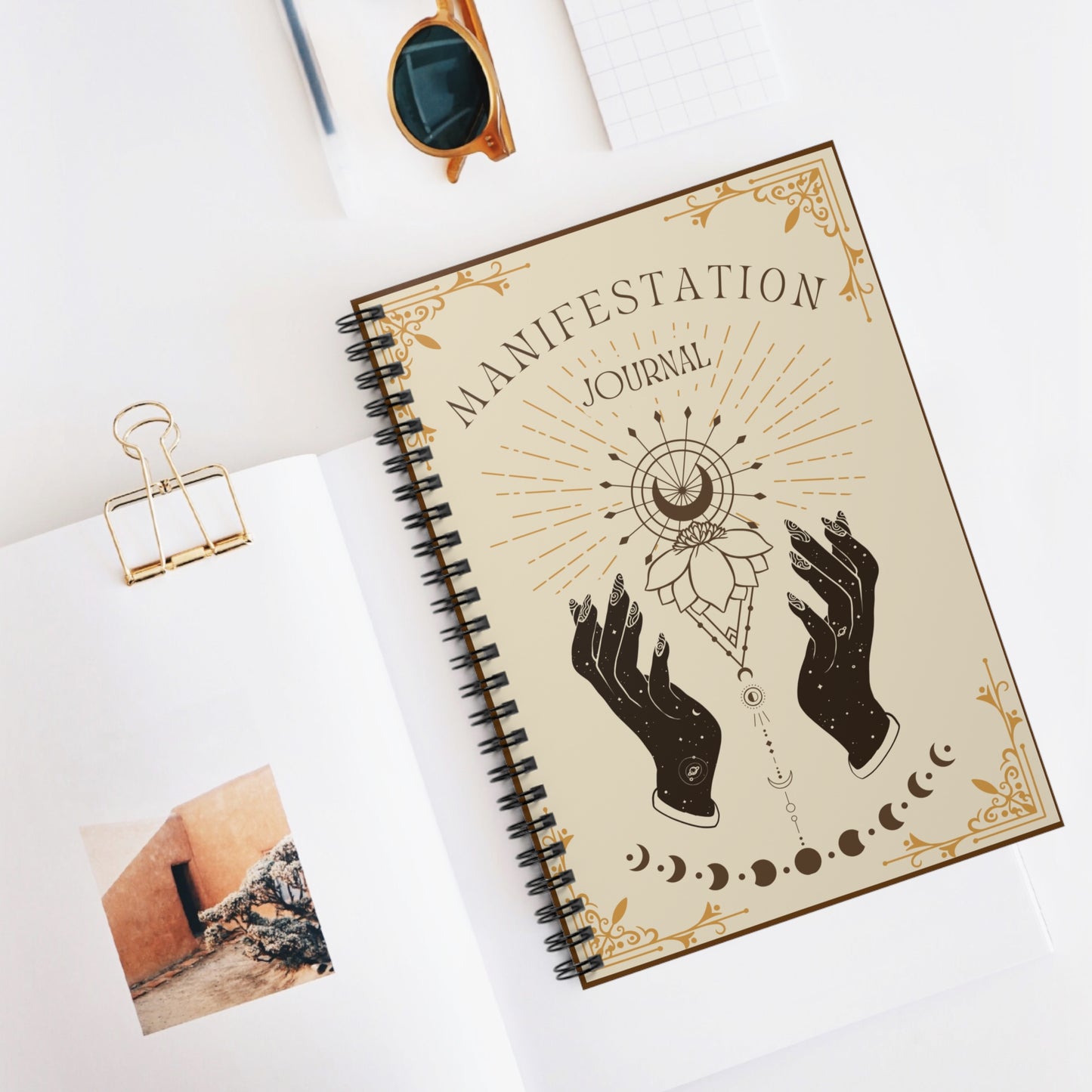 Manifestation Journal - 118 Page Spiral Notebook with Ruled Line Paper | 6x8 Durable Printed Cover