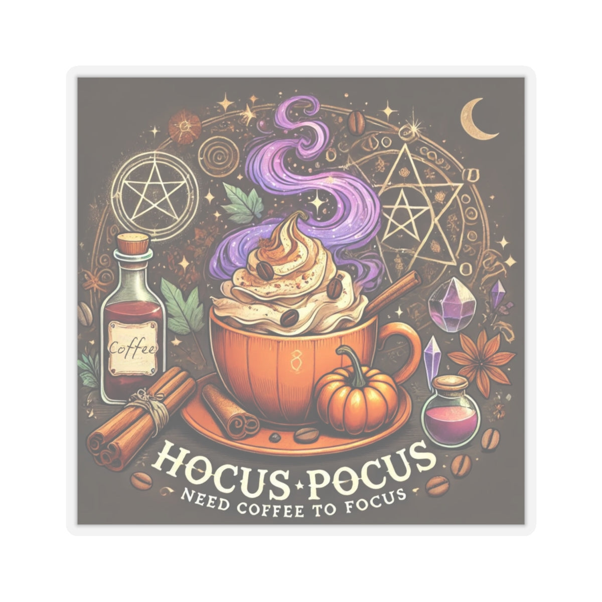 Hocus Pocus "Need Coffee to Focus" Vinyl Sticker