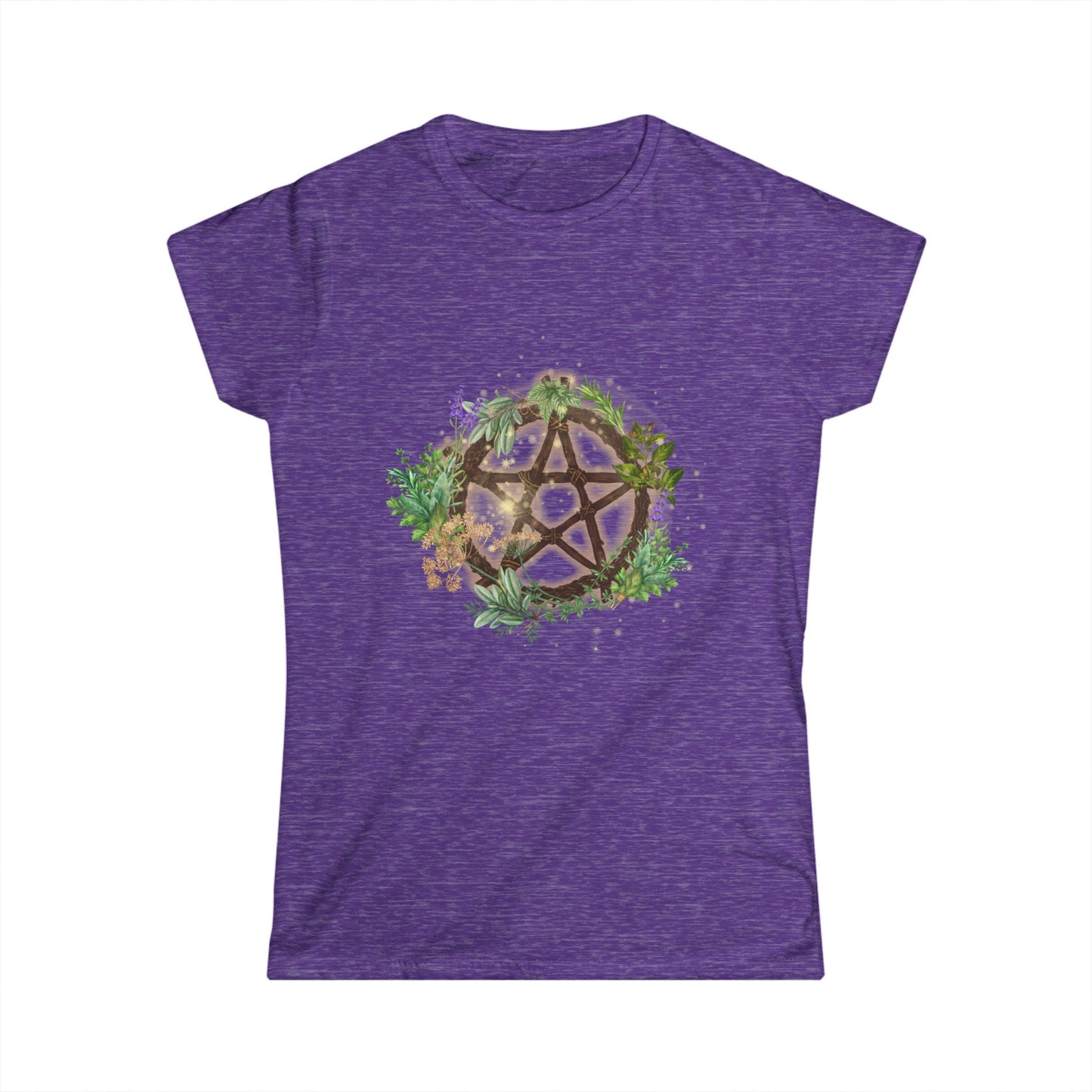 Witchy Pentacle Herbal Magic Women's Softstyle Tee, Shirt, Top, Apparel, Nature Witch Clothing