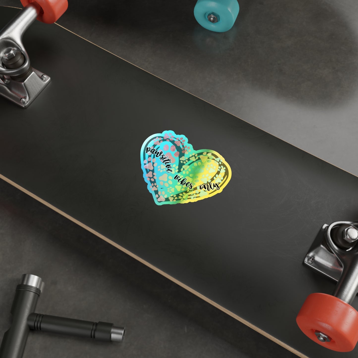 Pawsitive Vibes Only Holographic Sticker