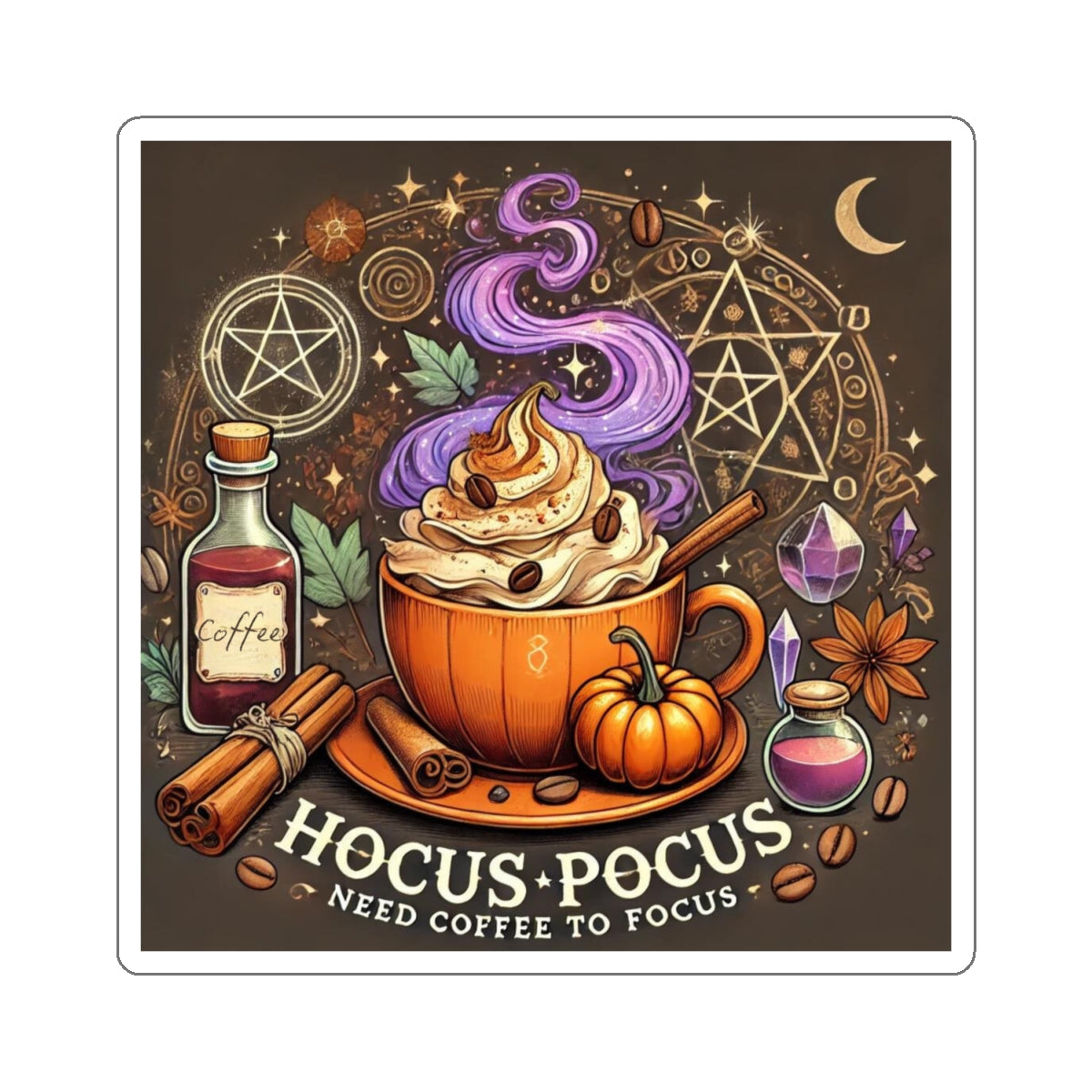 Hocus Pocus "Need Coffee to Focus" Vinyl Sticker