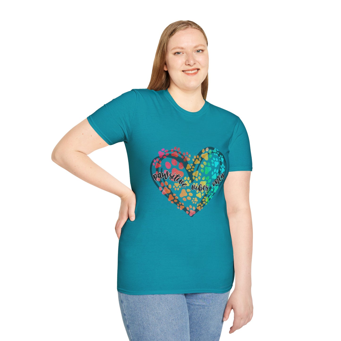 Pawsitive Vibes Only Unisex Soft-Style T-Shirt