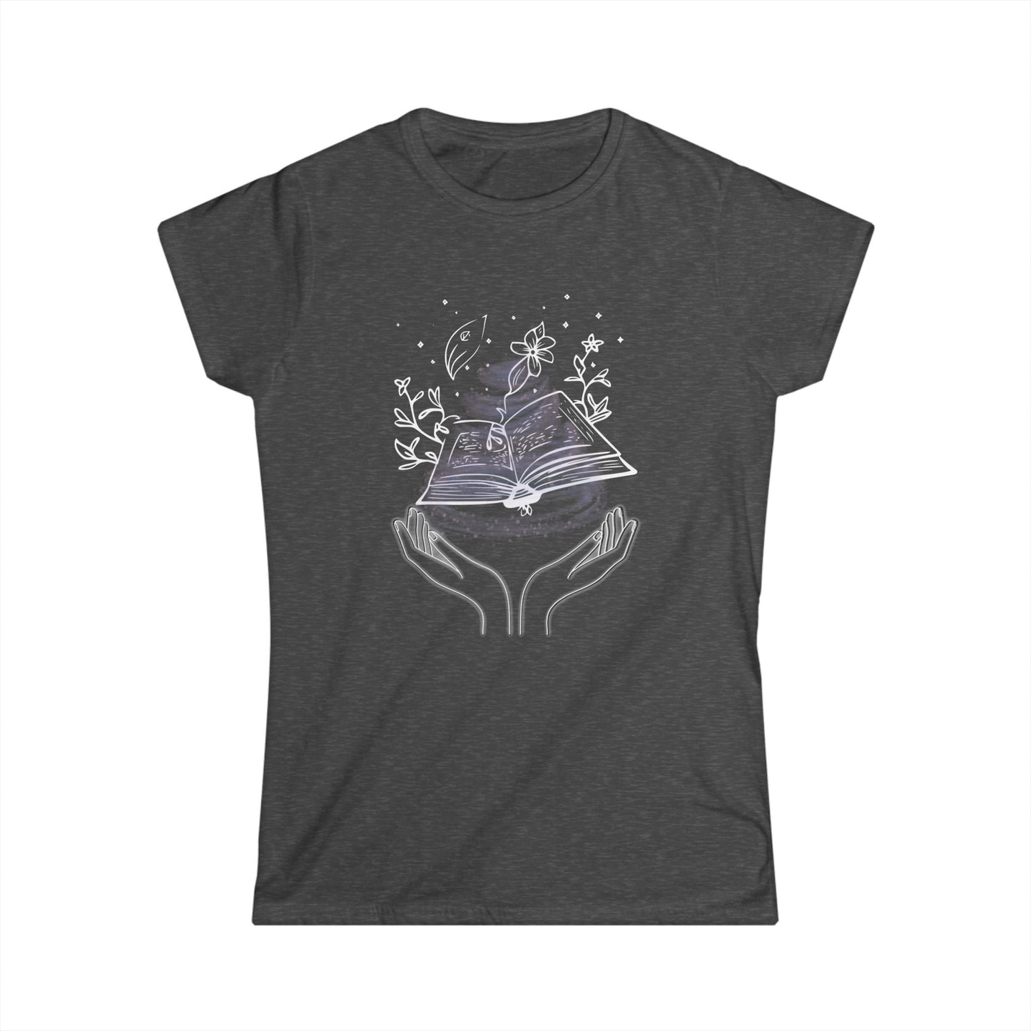 Witchy Softstyle Tee, Enchanting Spellbook Design, Magical Grimoire Shirt, Mystical Pastel Cotton Top, Celestial Botanical Witchy Apparel,